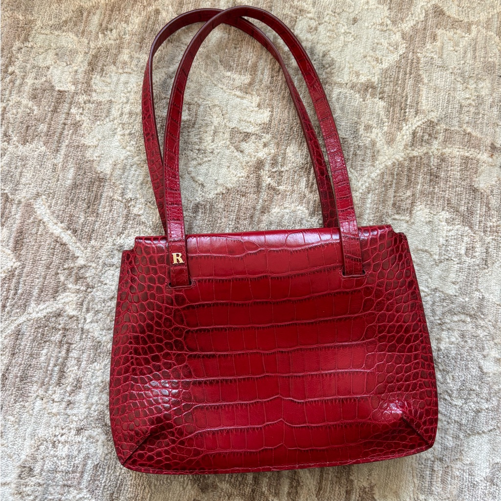Rouje Paris Apero Bag Red Crocodile